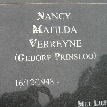 VERREYNE Lodewicus Jacobus 1945-2016 &amp; Nancy Matilda PRINSLOO 1948-