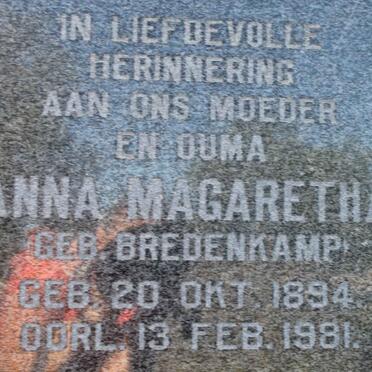 VILJOEN Anna Margaretha nee BREDENKAMP 1894-1981