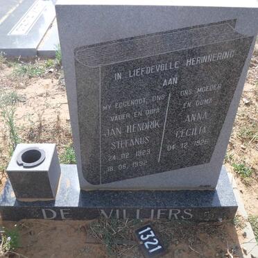 VILLIERS Jan Hendrik Stefanus, de 1923-1992 &amp; Anna Cecilia 1926-