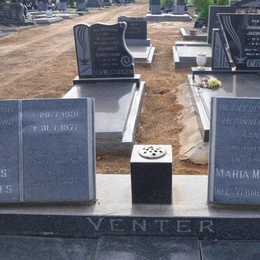 VENTER Andries Johannes 1931-1977 &amp; Maria M.J.C. VERMEULEN 1932-1996