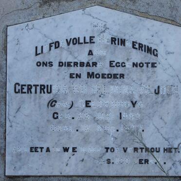 VILJOEN Gertruida Wilhelmina nee GELDENHUYS 1883-1947