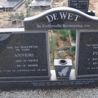 WET Pieter, van 1929-1997 &amp; Annemi 1933-2005