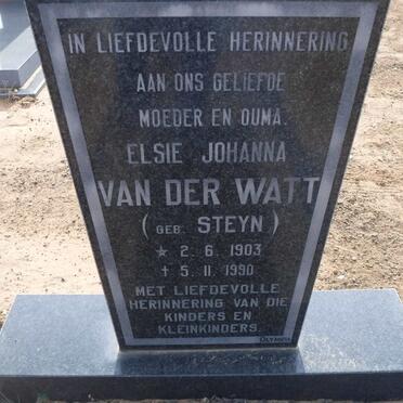 WATT Elsie Johanna, van der nee STEYN 1903-1990