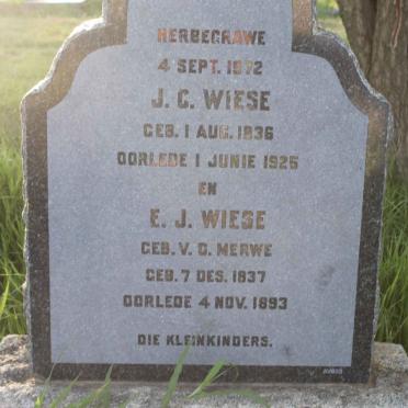 WIESE J.C. 1836-1925 &amp; E.J. v.d. MERWE 1837-1893