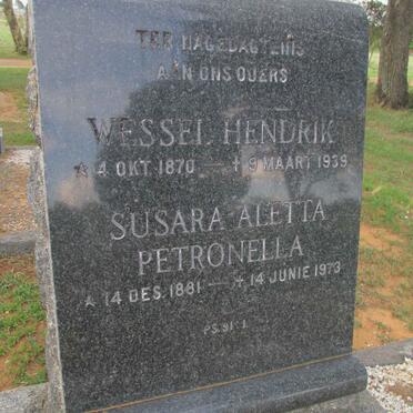 WESSELS Wessel Hendrik 1870-1939 &amp; Susara Aletta Petronella 1881-1973