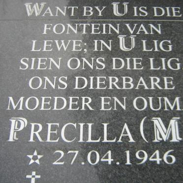 WAHL A.J.L. 1941-2015 &amp; Precilla M. 1946-