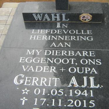 WAHL A.J.L. 1941-2015