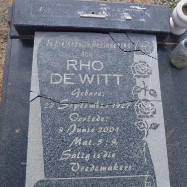 WITT Rho, de 1927-2001
