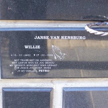 RENSBURG Willie, Janse van 1932-2008