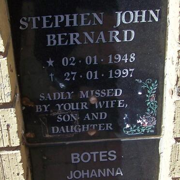 BERNARD Stephen John 1948-1997 :: BOTES Johanna Catharina 1907-1996