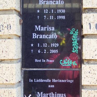 BRANCATO Ugo Umberto 1930-1998 &amp; Marisa 1929-2005 :: FOURIE Marthinus 1928-2005