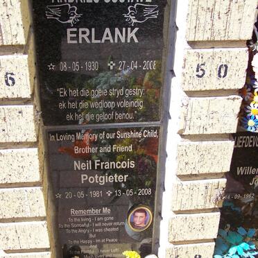 ERLANK Andries Gustave 1930-2008 :: POTGIETER Neil Francois 1981-2008