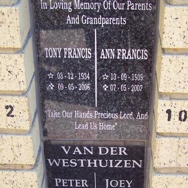 FRANCIS :: VAN DER WESTHUIZEN