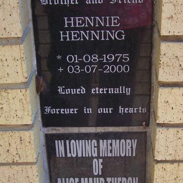 HENNING Hennie 1975-2000 :: THERON Alice Maud 1916-1996