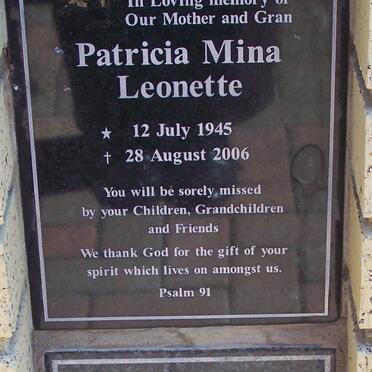 LEONETTE Patricia Mina 1945-2006 :: SCHEKKERMAN Ko 1927-2008 &amp; Bea 1931-2006