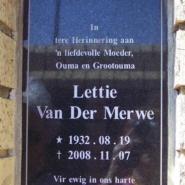 MERWE Lettie, van der 1932-2008