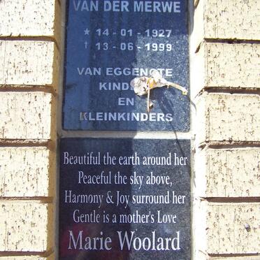 MERWE Fred, van der 1927-1999 :: WOOLARD Marie 1944-1999