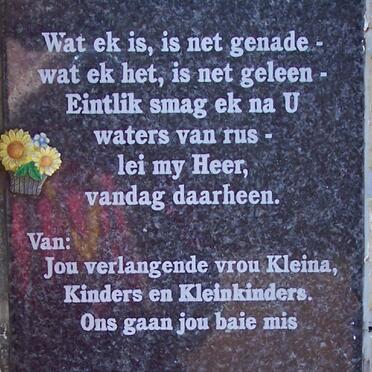 NIEMAND Wessel Johannes 1943-2004 :: GERBER Douglas Arthur 1950-2001