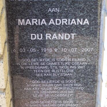 RANDT Maria Adriana, du 1918-2007