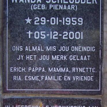 SCHLODDER Wanda nee PIENAAR 1959-2001 :: VAN DEN BERG Susara Maria 1959-2002