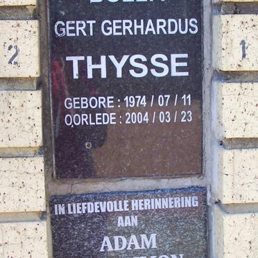 THYSSE Gert Gerhardus 1974-2004 :: VAN BILJON Adam 1944-2004