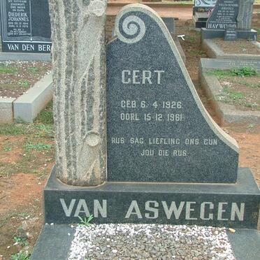 ASWEGEN Gert, van 1926-1961