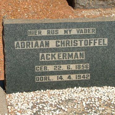 ACKERMAN Adriaan Christoffel 1856-1942