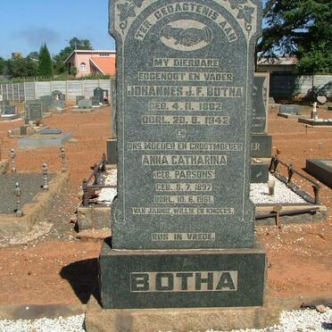 BOTHA Johannes J.F. 1882-1942 &amp; Anna Catharina PARSONS 1897-1961