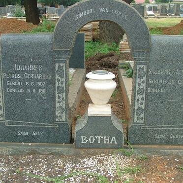 BOTHA Johannes Petrus Gerhardus 1907-1961 &amp; Susarah Catharina 1909-