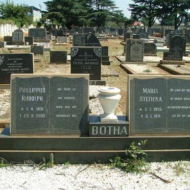 BOTHA Phillippus Rudolph 1931-2000 &amp; Maria Stefina 1935-1971