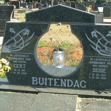 BUITENDAG Gert 1911-1998 &amp; Susie 1921-1998