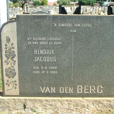 BERG Hendrik Jacobus, van den 1889-1960