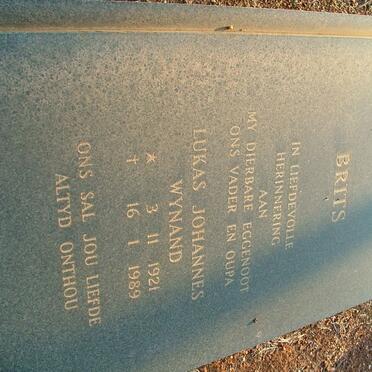 BRITS Lukas Johannes Wynand 1921-1989