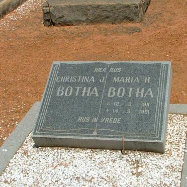 BOTHA Christina J. :: BOTHA Maria H. 1911-1991