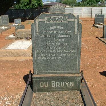 BRUYN Johannes Jacobus, du 1874-1941