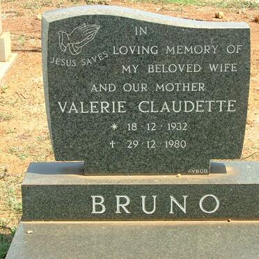 BRUNO Valerie Claudette 1932-1980