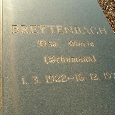 BREYTENBACH Elsa Marie nee SCHUMANN 1922-1974