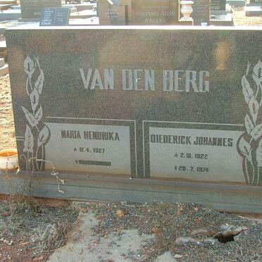 BERG Diederick Johannes, van der 1922-1974 &amp; Maria Hendrika 1927