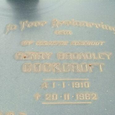 COCKCROFT Henry Broadley 1910-1962
