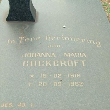 COCKCROFT Johanna Maria 1916-1982