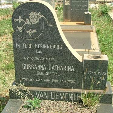 DEVENTER Susanna Catharina, van nee COERTZE 1905-1968