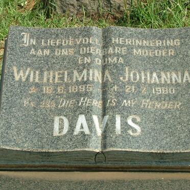 DAVIS Wilhelmina Johanna 1895-1980