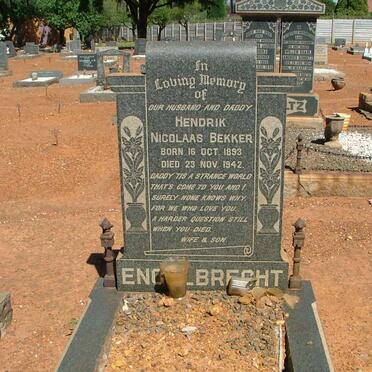 ENGELBRECHT Hendrik Nicolaas Bekker 1893-1942