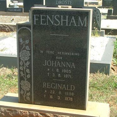 FENSHAM Reginald 1896-1978 &amp; Johanna 1905-1978