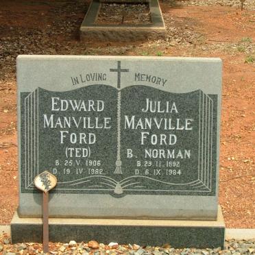 FORD Edward Manville 1906-1982 &amp; Julia  B. NORMAN 1892-1984 
