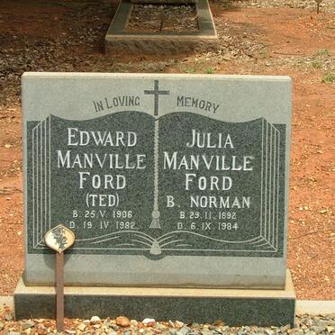 FORD Edward Manville 1906-1982 &amp; Julia  B. NORMAN 1892-1984 
