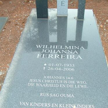 FERREIRA Wilhelmina Johanna 1933-2006