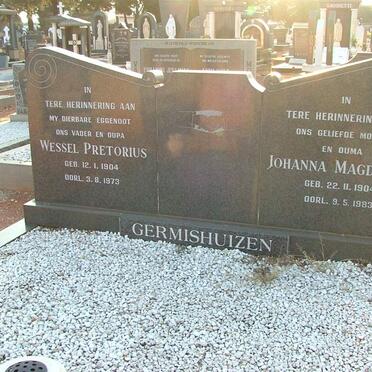 GERMISHUIZEN Wessel Pretorius 1904-1973 &amp; Johanna Magdalena 1904-1983