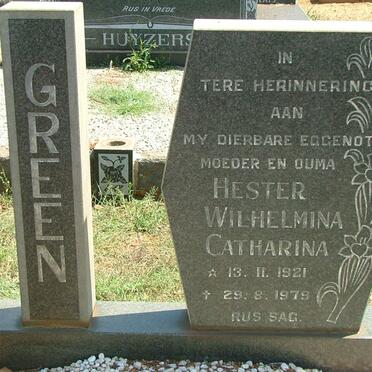 GREEN Hester Wilhelmina Catharina 1921-1979