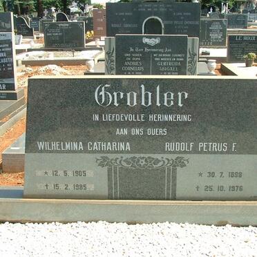 GROBLER Rudolf Petrus F. 1898-1976 &amp; Wilhelmina Catharina 1905-1985